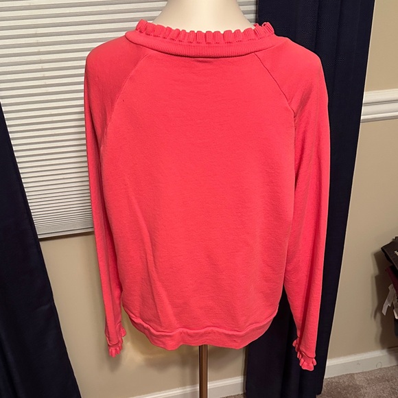 Talbots Coral Button-Accent Sweatshirt - Picture 2 of 2